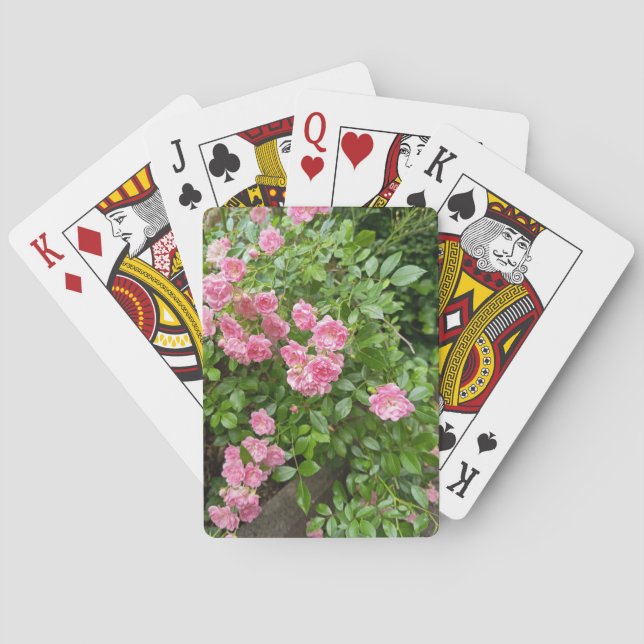 Rosa Trädgård Pokerkort Casinokort (Baksidan)
