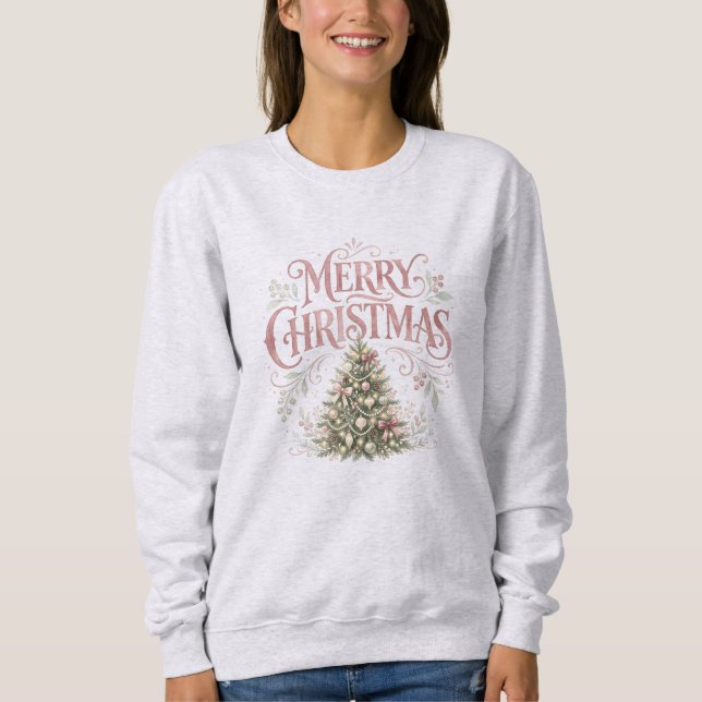 Rosa traditionell julgran | Pinkmas T Shirt (Framsida)