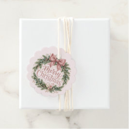 Rosa traditionell julkrans | Pinkmas Gåvor Etiketter