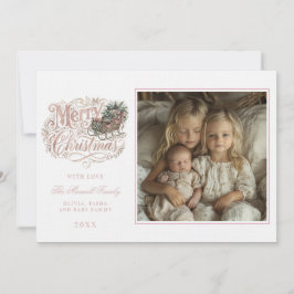 Rosa traditionell julsläd | Pinkmas Foto Inbjudningar