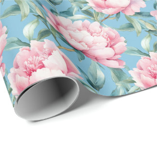 Rosa Trailing Peony blommigt Presentpapper