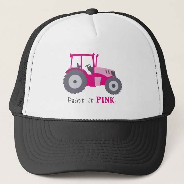 Rosa traktor illustrerar rosan! keps (Framsida)