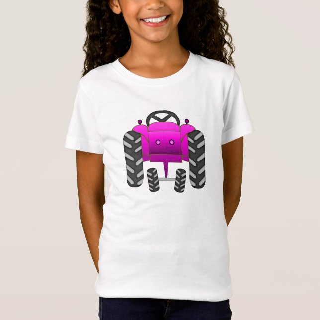 Rosa Traktor Tee Shirt (Framsida)