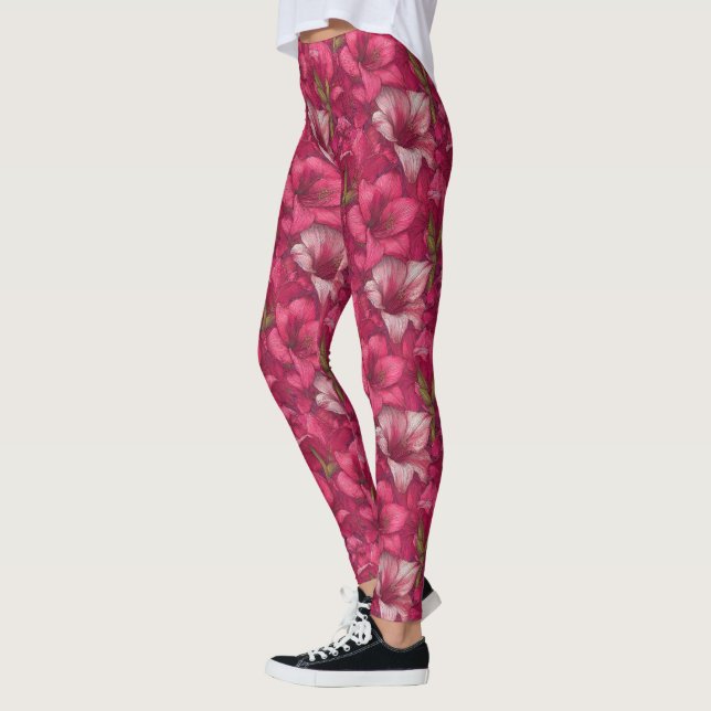 Rosa Tränings Amaryllis Kronblad Födelsedagspresen Leggings (Vänster)