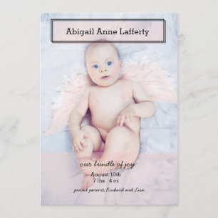 Rosa Transparency Box Birth Notice Meddelande