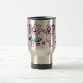 Rosa travel mug för elefantstillogotyp resemugg
