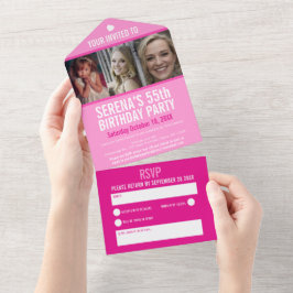 Rosa tre foton 55:e Födelsedagsfesten