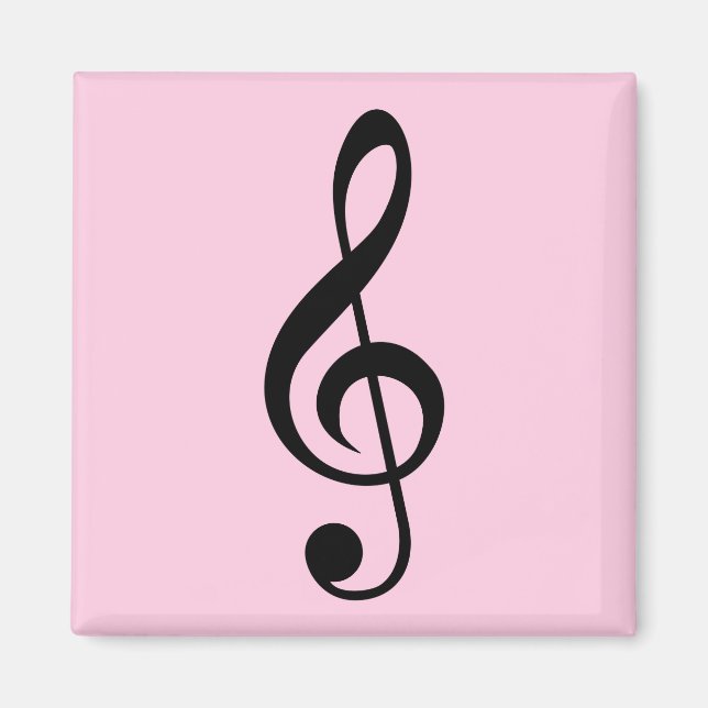 Rosa Treble Clef Magnet (Framsidan)