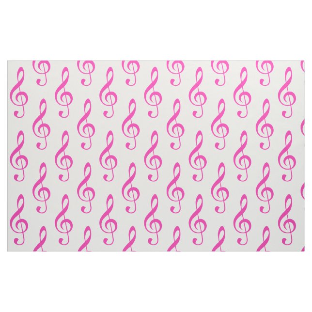 Rosa Treble Clef Mönster Fabric Tyg (Fat Quarter)