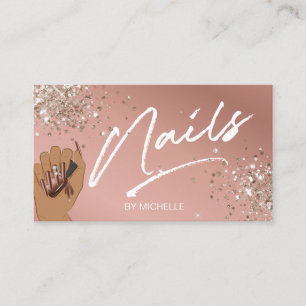 Rosa Trendig Glitter Modern Nail Konstant Visitkort