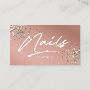 Rosa Trendig Glitter Modern Nail Konstant Visitkort
