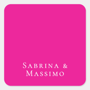 Rosa Trendig Modern Minimalist Ditt Namn Fyrkantigt Klistermärke
