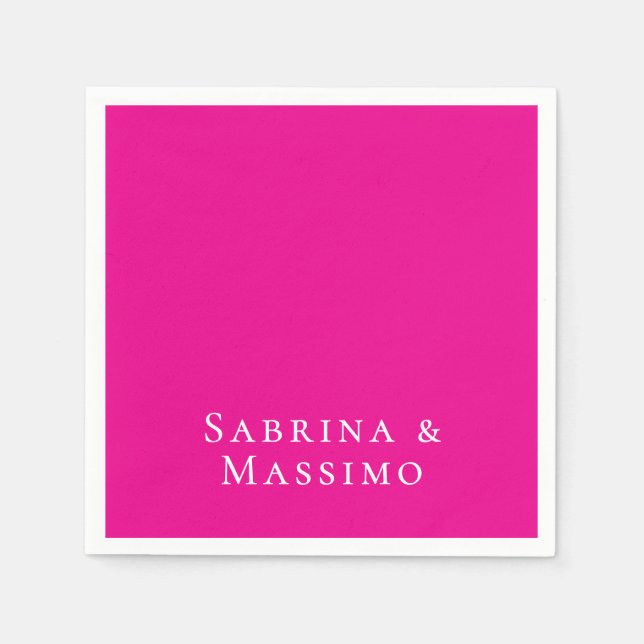 Rosa trendig modern minimalistisk Ditt namn Pappersservett (Framsidan)