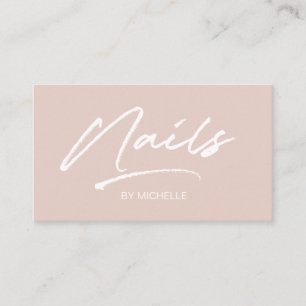 Rosa Trendig Modern minimalistisk Nail Artist B Visitkort