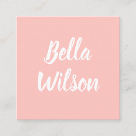Rosa trendig: modern, minimalistisk pastel fyrkantigt visitkort