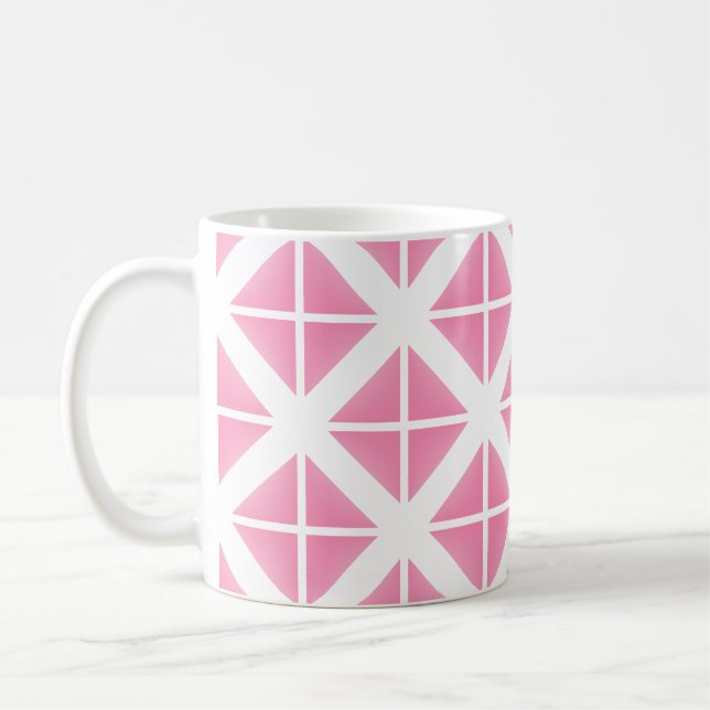 Rosa Trendig Triangle Mönster Kaffemugg (Vänster)