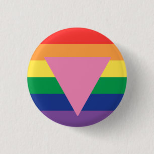 Rosa Triangle-Pride Flagga Knapp
