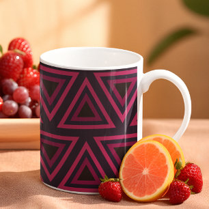 Rosa Triangles Mönster Kaffemugg