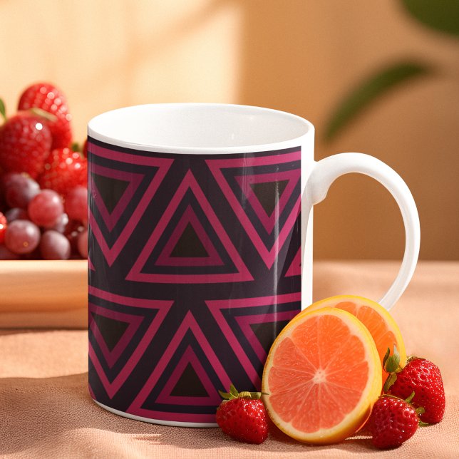 Rosa Triangles Mönster Kaffemugg (Mugs)