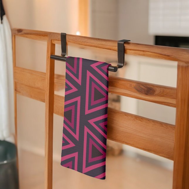 Rosa Triangles Mönster Kökshandduk (Kitchen Towel)