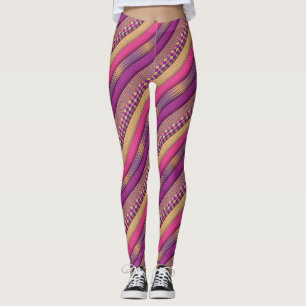 Rosa Tribal Rand Geometric Mönster Bold Ethnic Leggings