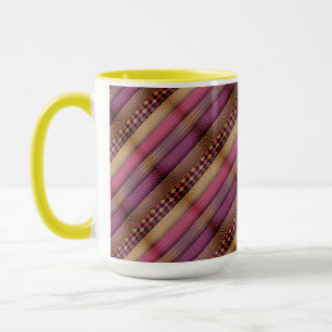 Rosa Tribal Rand Geometric Mönster Bold Ethnic Mugg
