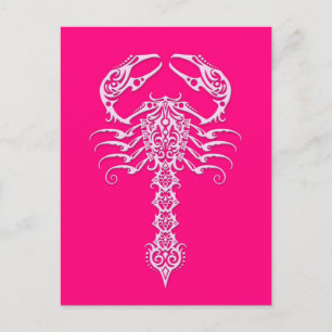 Rosa Tribal Scorpion Vykort