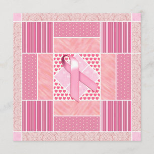 Rosa Tribute till Bröstcancer överlevande Quilt Inbjudningar