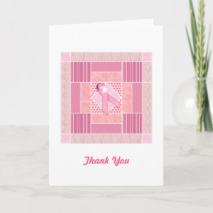 Rosa Tribute till Bröstcancer överlevande Quilt Tack Kort