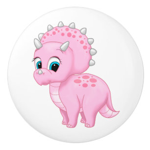 Rosa TriceratopsDinosaur för gullig baby Knopp