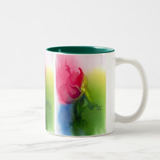 Rosa Triflower Två-Tonad Mugg