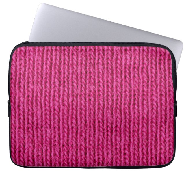 Rosa trikå laptop fodral (Framsidan)