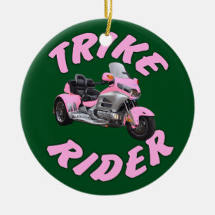 Rosa Trike ryttare Julgransprydnad Keramik