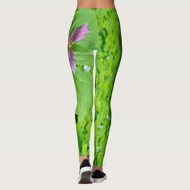 Rosa Trillium Flower Leggings (Baksida)