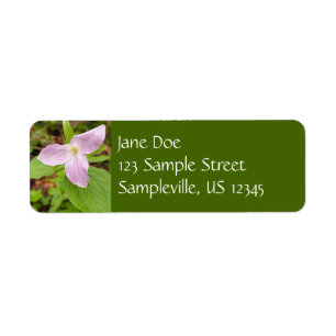 Rosa Trillium Flower Returadress Etikett