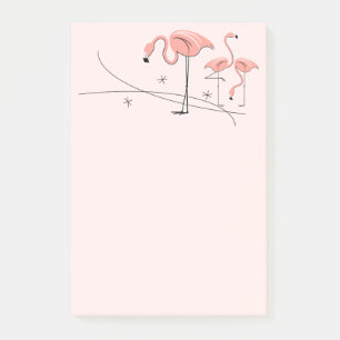 Rosa Trio 3 för Flamingos Post-it Block