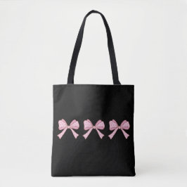 Rosa trio söt coquette estetisk t-shirt tygkasse