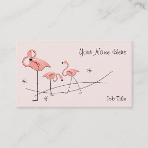 Rosa Triovisitkort för Flamingo Visitkort