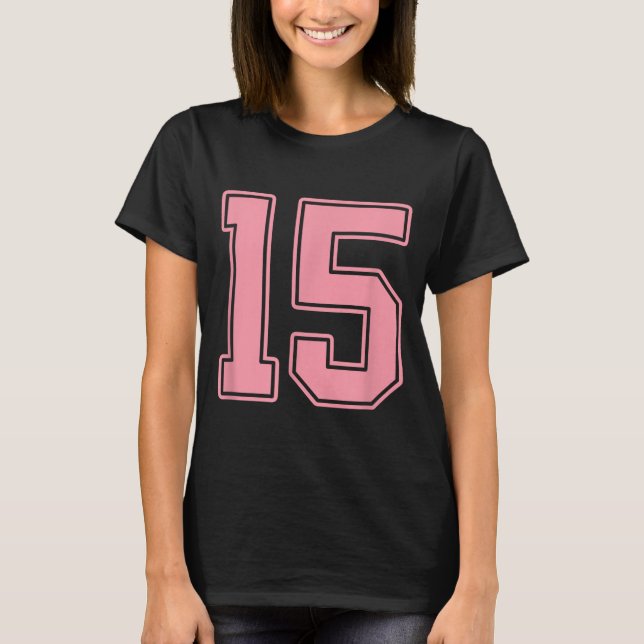 Rosa tröja nummer 15 spelaruniform #15  (Framsida)