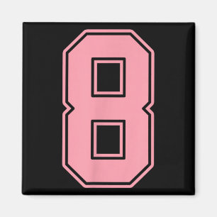 Rosa tröja nummer 8 spelaruniform #8 magnet