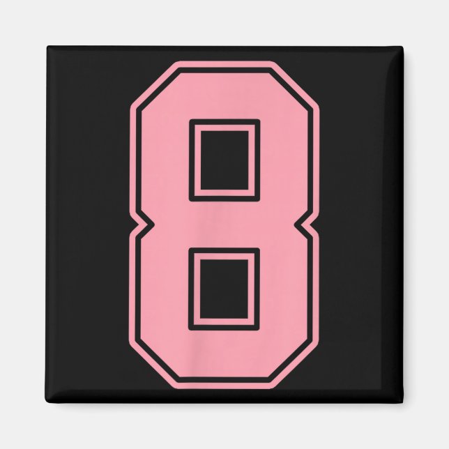 Rosa tröja nummer 8 spelaruniform #8  magnet (Framsidan)