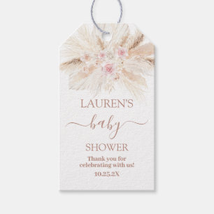 rosa Tropical Baby Shower Gift-Märkre Presentetikett