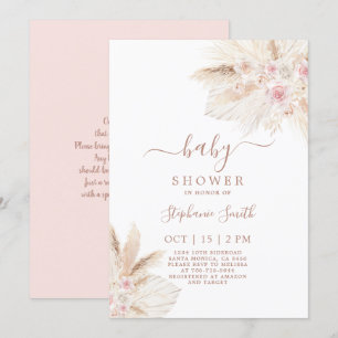 rosa Tropical Baby Shower Girl-inbjudan Inbjudningar