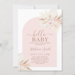 rosa Tropical Baby Shower Girl-inbjudan Inbjudningar