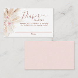  Rosa Tropical babydusch Diaper Raffle Card Tilläggskort