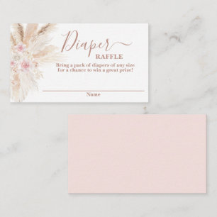 Rosa Tropical babydusch Diaper Raffle Card Tilläggskort