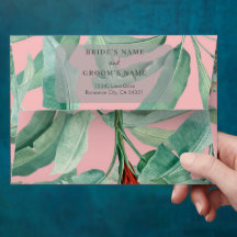 Rosa Tropical Banana Handflatan Löv Bröllop 5 x 7