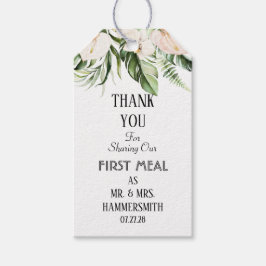 Rosa Tropical First Meal som Mr. Och Mrs. Presentetikett