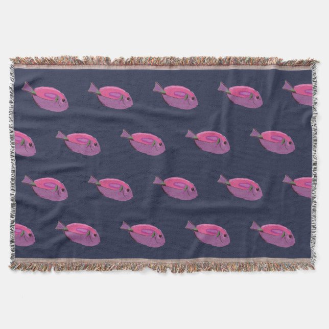 Rosa Tropical Fish Throw Blanket Filt (Framsidan)