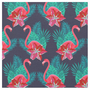 Rosa Tropical Flamingo Mönster Tyg